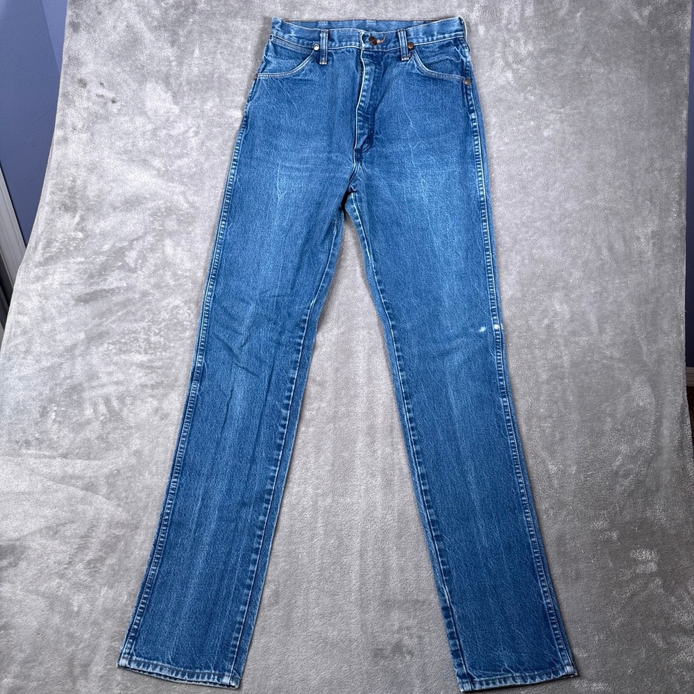 Wrangler Jeans Mens 28X35 Blue Cowboy Cut Western 13MWZ Made in USA Vintage